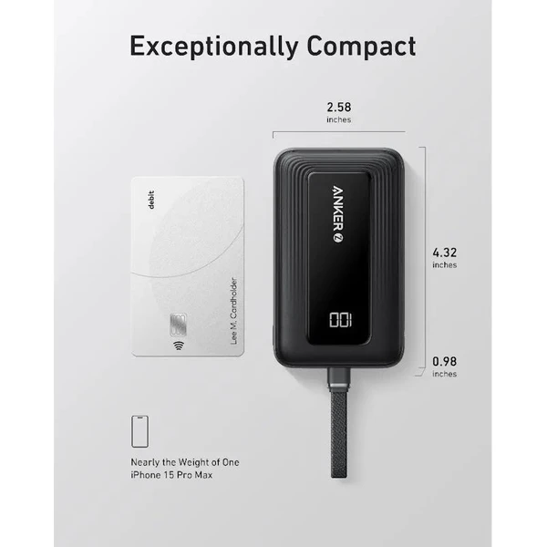 Anker Zolo powerbanka (10000mAh) 30W, s káblom USB-C čierna - Powerbanky - Obrázok c0fcb11ced694036b59443cab14eb328