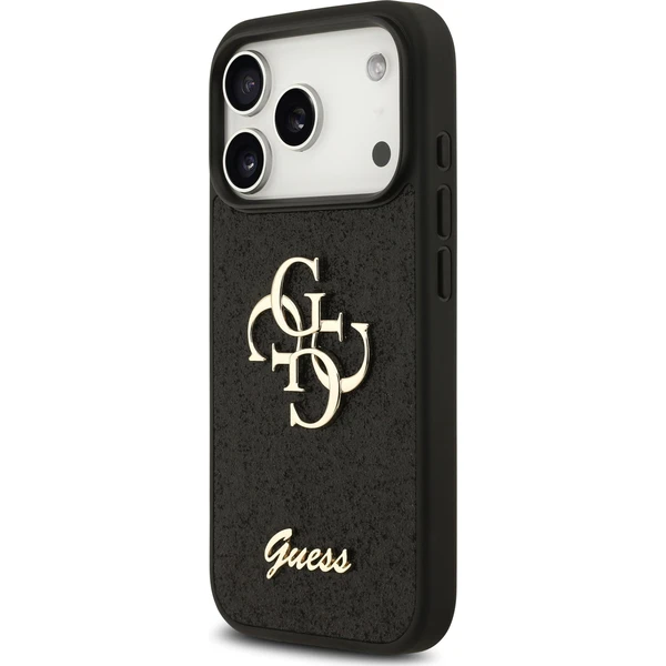 Guess PU Fixed Glitter 4G Metal Logo Zadný Kryt pre iPhone 18 Pro Black - Puzdra - Obrázok c10dd05117c7481e913d94b79936f6a9