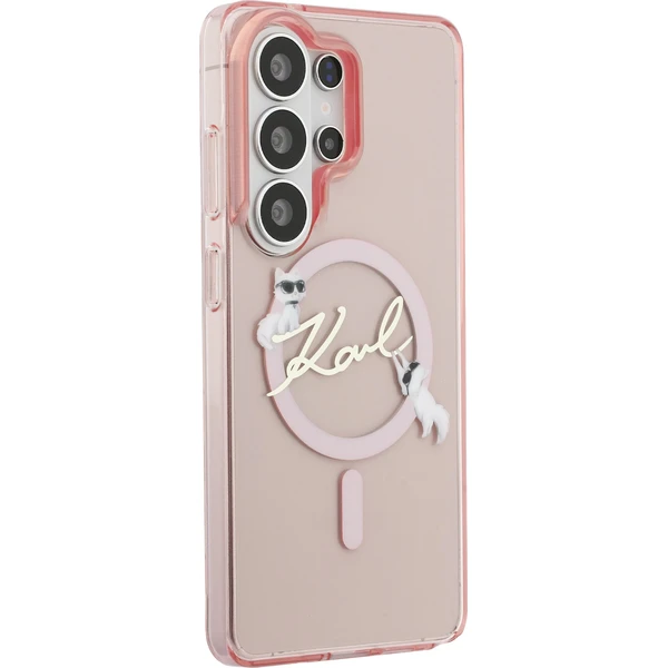 Karl Lagerfeld IML Choupette Karl Script Logo Magnetický kryt Samsung Galaxy S26 Ultra ružový - Puzdra - Obrázok c1141b8dac4941ae9ab04956eb16177c