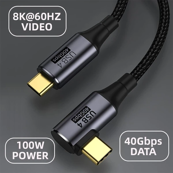 PremiumCord USB4 40Gbps 8K@60Hz 240W Thunderbolt 3 ohnutý kábel 0,8m - Káble a redukcie - Obrázok c114ef18549a4bbba51f4b722460414e