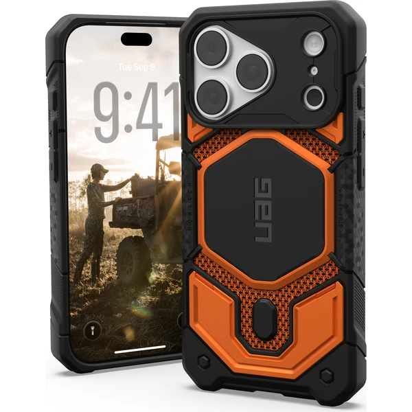 UAG Monarch Pro MagSafe Kevlar kryt iPhone 18 Pro/17 Pro oranžový - Puzdra - Hlavný obrázok