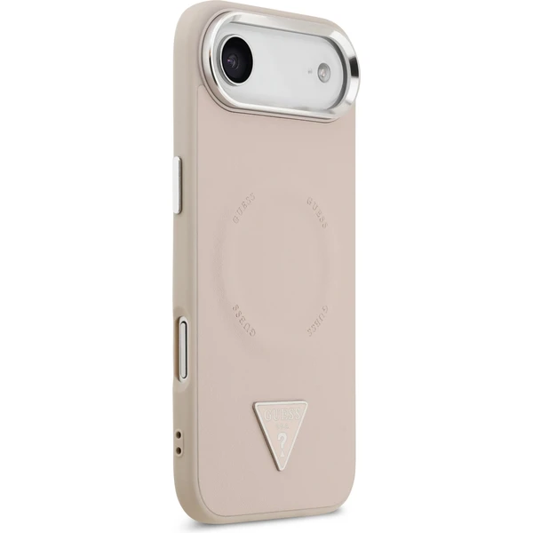Guess PU Leather Triangle Logo MagSafe kryt iPhone Air ružový - Puzdra - Obrázok c17f058d0ed04a41af8f741d33723947