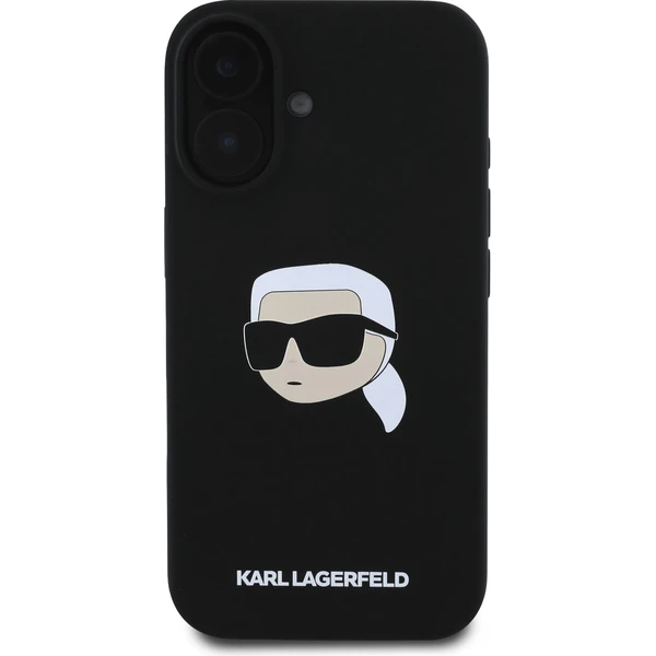 Karl Lagerfeld Liquid Silicone Karl Head MagSafe kryt iPhone 16 čierny - Puzdra - Obrázok c186d16f9dcf4e65b016d4471962b5fc