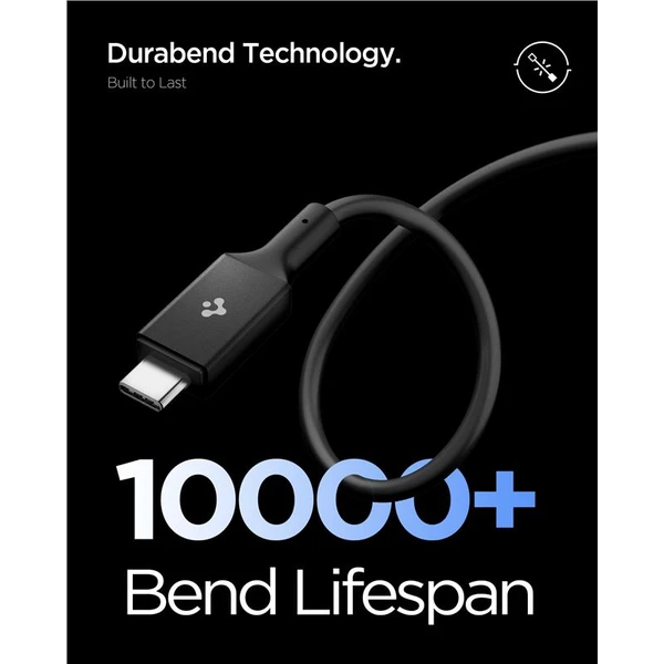 Spigen Essential USB-C/USB-C napájací kábel 100W 1m čierny - Káble a redukcie - Obrázok c1d269550aa548a991e8587b741db6bd