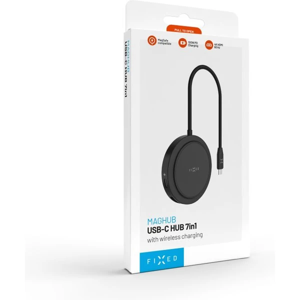 FIXED MagHUB 7-portový USB-C Hub s MagSafe, čierny - USB huby - Obrázok c1d9593943444bad94a2e65982f0cdd2