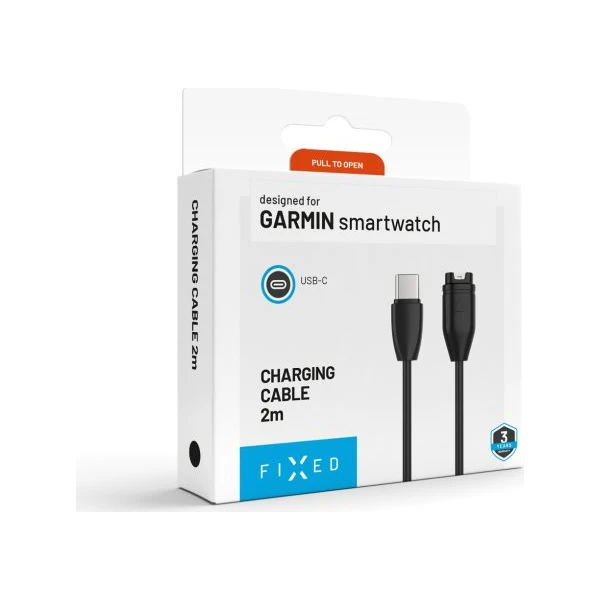 FIXED USB-C nabíjací kábel pre Garmin Forerunner/Fenix/Venu/Vívoactive/Instinct, 2m čierny - Káble a redukcie - Obrázok c1eaf275c6e04e6ba37039977680fc31