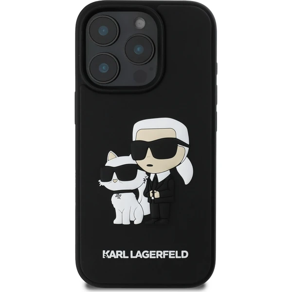 Karl Lagerfeld PU Saffiano Karl and Choupette kryt pre iPhone 16 Pre čierny - Puzdra - Obrázok c1fff4741f8247c09ebc6541f295acc3