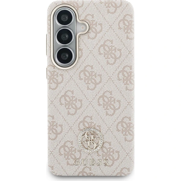 Guess PU koža 4G Strass Logo zlatý rám magnetický kryt Samsung Galaxy S26 ružový - Puzdra - Obrázok c20977827f034dd3b88581cc1037d0d5