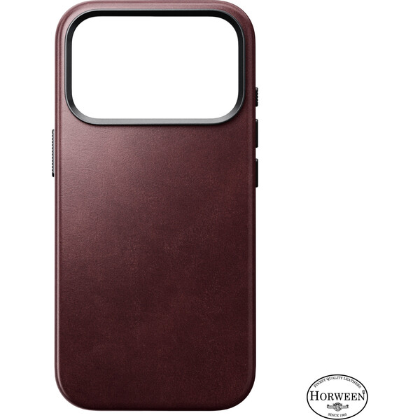Nomad Traditional Leather (Horween) MagSafe kožený kryt iPhone 18 Pro Burgundy - Puzdra - Obrázok c28c3c945f414eba8eaef97c8a2dc91a