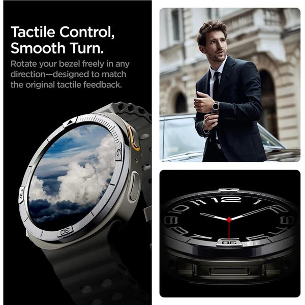 Spigen Bezel Tune (Pilot) ochranný krúžok Galaxy Watch8 (44mm) strieborný - Puzdra - Obrázok c2a78786fae348ab8a522fdeea1c1c50