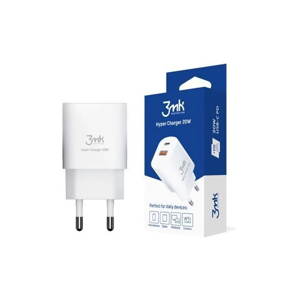 3mk Hyper Charger 20W sieťová nabíjačka biela - Nabíjačky - Hlavný obrázok