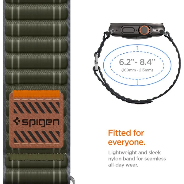 Spigen Fabric Band remienok (suchý zips) Apple Watch 49/46/45/44mm zelený - Remienky - Obrázok c2c83f55245544b69ed2913e837aed7a