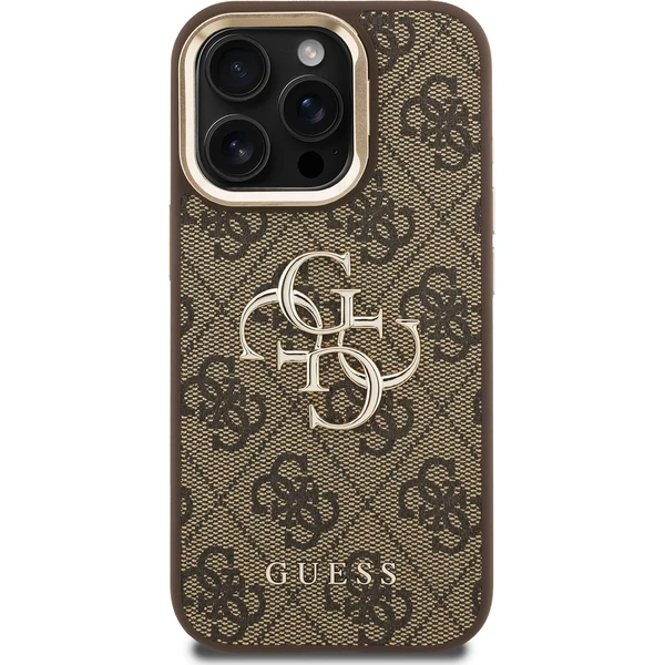 Guess PU 4G Metal Logo Stand Camera Frame kryt iPhone 15 Pre hnedý - Puzdra - Obrázok c2ce9b80b98b4ce0b879705aff03057c