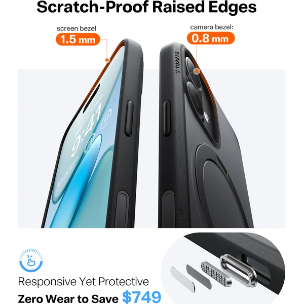 Torras Ostand Q3 Spin MagSafe kryt iPhone 17 čierny - Puzdra - Obrázok c2ece5d3be0540dfbdf5bd5ae21d1d6d
