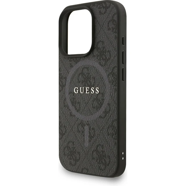 Guess PU Leather 4G Colored Ring Strap MagSafe kryt iPhone 16 Pro Max čierny - Puzdra - Obrázok c31308b7a1524f80928ba2a9b25c1c13