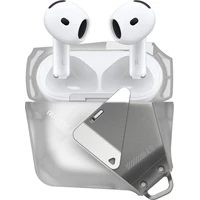 Aulumu A29 Geometrické púzdro AirPods 4 Priesvitná biela - Puzdra