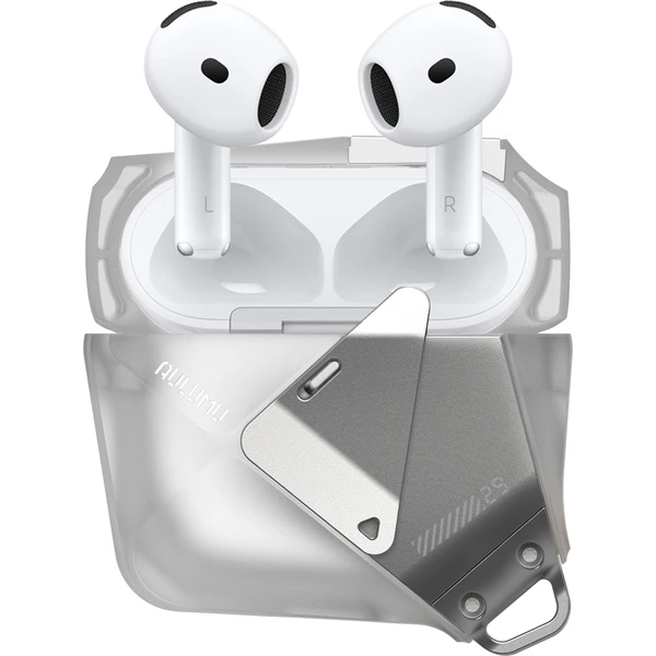 Aulumu A29 Geometrické púzdro AirPods 4 Priesvitná biela - Puzdra - Hlavný obrázok