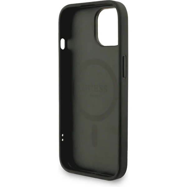 Guess PU Leather 4G Colored Ring Strap MagSafe kryt iPhone 13 čierny - Puzdra - Obrázok c391277d27bc4bcbab326f26fa23155f
