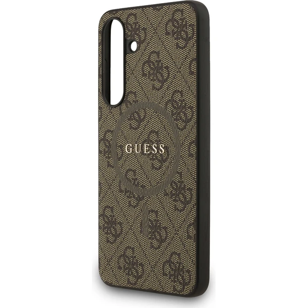 Guess PU Leather 4G Colored Ring MagSafe Zadný Kryt pre Samsung Galaxy S25 FE hnedý - Puzdra - Obrázok c3ad064a7a3c42fda132c2ee1b0d98fe