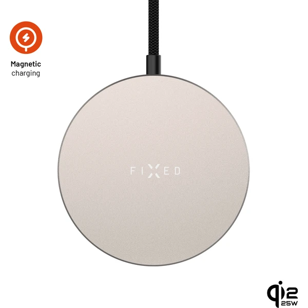 FIXED MagPad Slim Qi2.2/MagSafe bezdrátová nabíječka, 25W, titanová - Nabíjačky - Hlavný obrázok