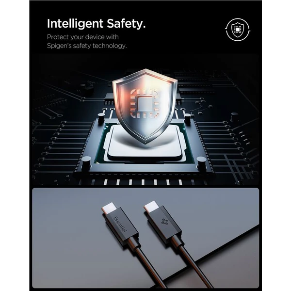Spigen Essential USB-C/USB-C napájací kábel 60W 2m čierny - Káble a redukcie - Obrázok c3ca4a98bf94489780be02da5eeaacb3