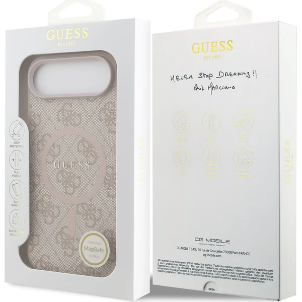 Guess PU Leather 4G Colored Ring MagSafe Zadný Kryt pre iPhone Air ružový - Puzdra - Obrázok c3d93aa8419b404283d7a4d940ba3455