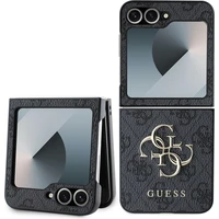 Guess PU 4G Metal Logo kryt Samsung Galaxy Z Flip 6 sivý - Puzdra