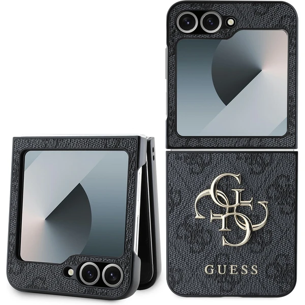 Guess PU 4G Metal Logo kryt Samsung Galaxy Z Flip 6 sivý - Puzdra - Hlavný obrázok