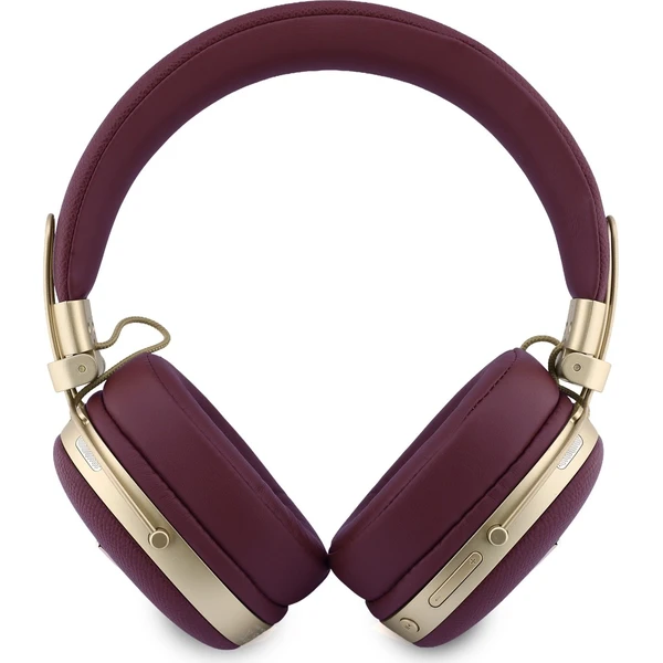 Guess PU Grained Triangle Gold Metal Logo ENC Bezdrôtová Slúchadlá Burgundy - Slúchadlá - Obrázok c419b27797574977a012e23ad3478c56
