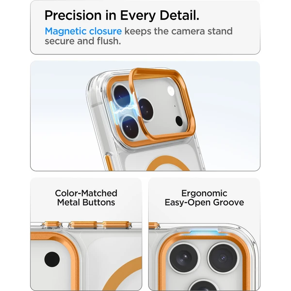 Spigen Ultra Hybrid Optik S MagSafe kryt iPhone 18 Pro Max/17 Pro Max priehľadný oranžový - Puzdra - Obrázok c445f90b36054912ab6a64a97838ba07