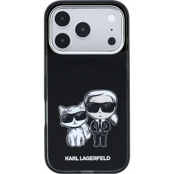 Karl Lagerfeld PU Semi Wrap Smooth Sketch Bodies Magsafe Zadný Kryt pre iPhone 18 Pro Black - Puzdra - Obrázok c4500fb8409b4d1b9eb1c5abc8507582