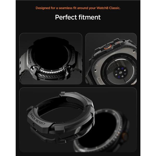 Spigen Rugged Armor kryt Galaxy Watch8 Classic (46mm) matne čierny - Puzdra - Obrázok c45ba1f6b16349d0979384bbca15f83a
