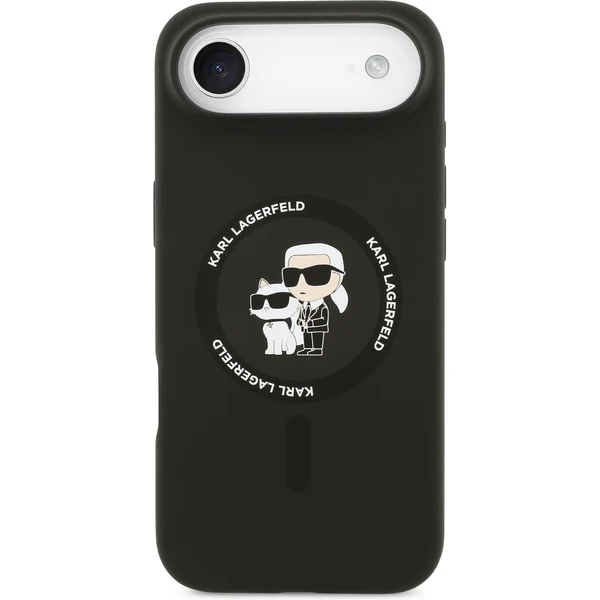 Karl Lagerfeld Liquid Silicone Karl a Choupette MagSafe kryt iPhone Air čierny - Puzdra - Obrázok c467e15325f84eb49d75cafc145ae98f
