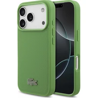 Lacoste PVC Iconic Petit Pique Metal Logo MagSafe kryt iPhone 18 Pro zelený - Puzdra
