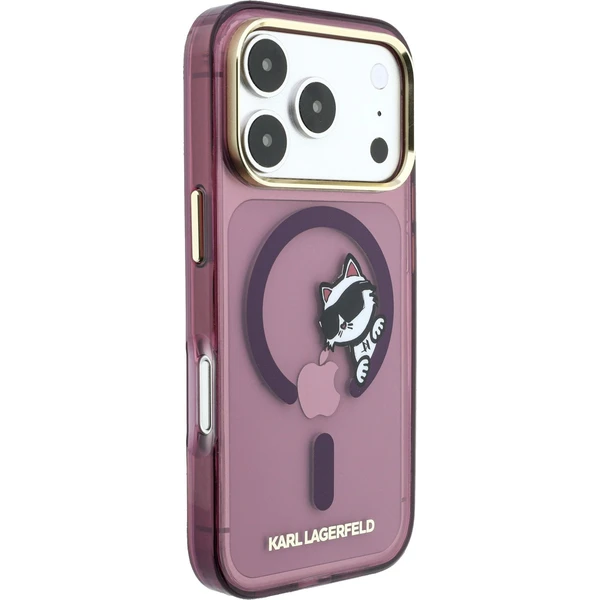 Karl Lagerfeld IML Choupette Peekaboo Magsafe kryt iPhone 18 Pro vínový - Puzdra - Obrázok c4d9262c2be14f4287883f3f6bf54804