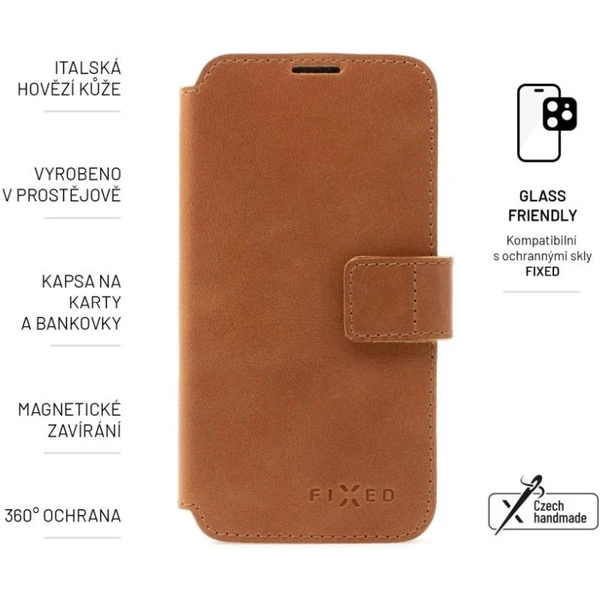 FIXED ProFit kožené púzdro Samsung Galaxy S25+ hnedé - Puzdra - Obrázok c4e0dbe3686346b0a432129760d8f4ae