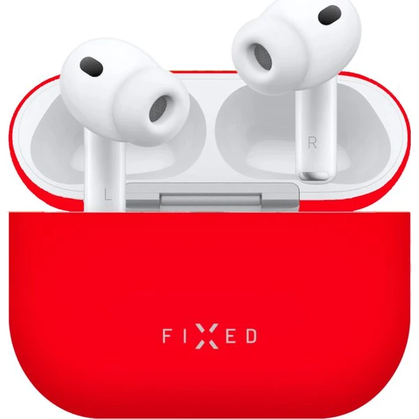 FIXED Hodvábne silikónové puzdro pre Apple AirPods Pro 3 červené - Puzdra - Hlavný obrázok