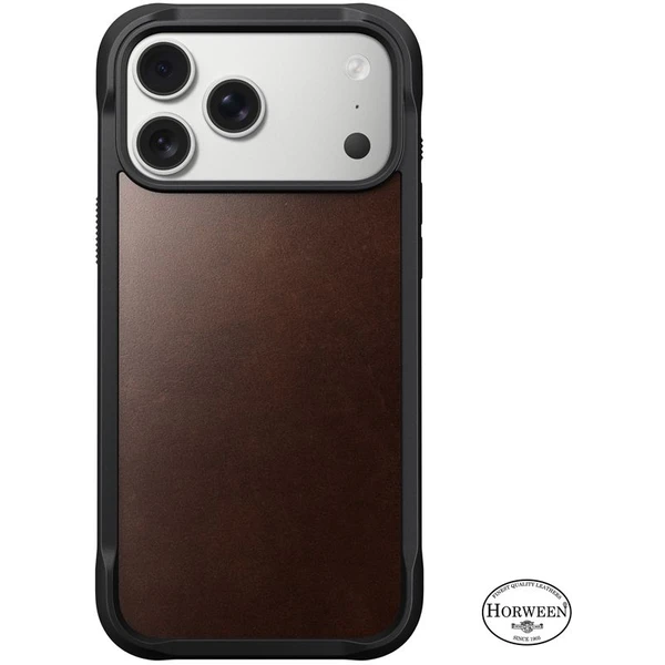 Nomad Rugged Leather Case (Horween) MagSafe kožený kryt iPhone 17 Pro Max Rustic Brown - Puzdra - Obrázok c50b1eff05704f4ab90724b0b6467f91