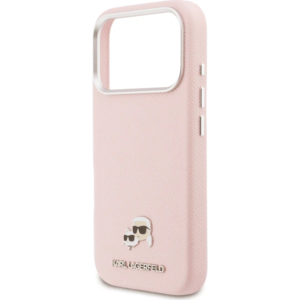 Karl Lagerfeld PU Karl a Choupette Heads Pins MagSafe kryt iPhone 17 Pro ružový - Puzdra - Obrázok c5167234f851427a9b86b1d7a3691a53