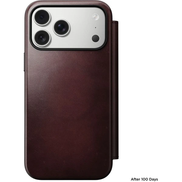 Nomad Modern Leather Folio (Horween) MagSafe kožené púzdro iPhone 17 Pro Max Burgundy - Puzdra - Obrázok c5336593aae04d75813dd80909a12872