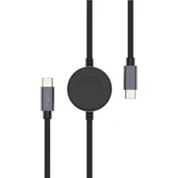 FIXED Power Watch kábel USB-C/USB-C a Apple/Samsung Watch nabíjačkou, 1,5 m, PD 60W šedý - Káble a redukcie