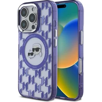Karl Lagerfeld IML Monogram K&CH Heads MagSafe kryt pre iPhone 16 Pre Max fialový - Puzdra