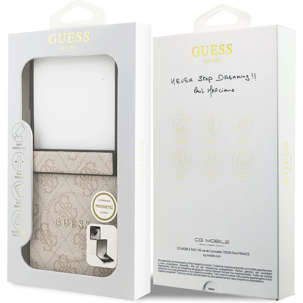 Guess PU Leather 4G Colored Ring Magnetic kryt Samsung Galaxy Z Flip 7 ružový - Puzdra - Obrázok c563ebfe88e84dc58577f2250a928c6f