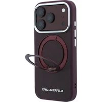 Karl Lagerfeld PU Saffiano Ring Stand MagSafe kryt iPhone 18 Pro Max vínový - Puzdra