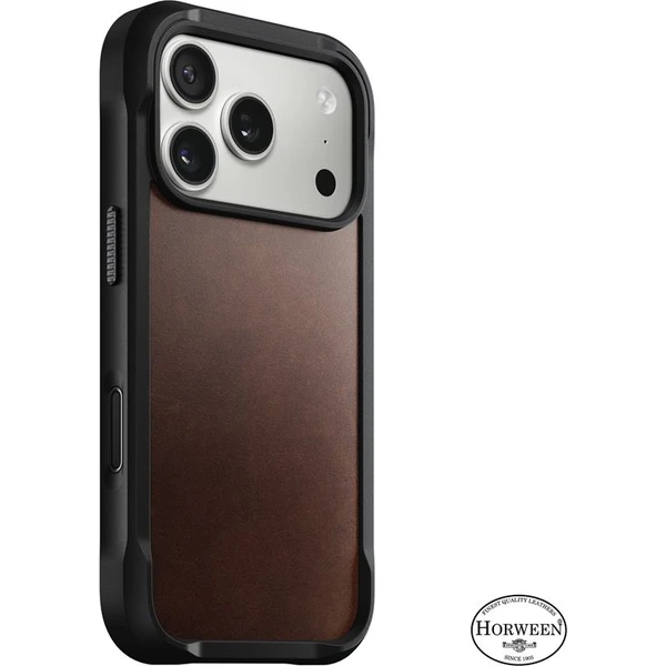 Nomad Rugged Leather Case (Horween) MagSafe kožený kryt iPhone 17 Pro Rustic Brown - Puzdra - Hlavný obrázok