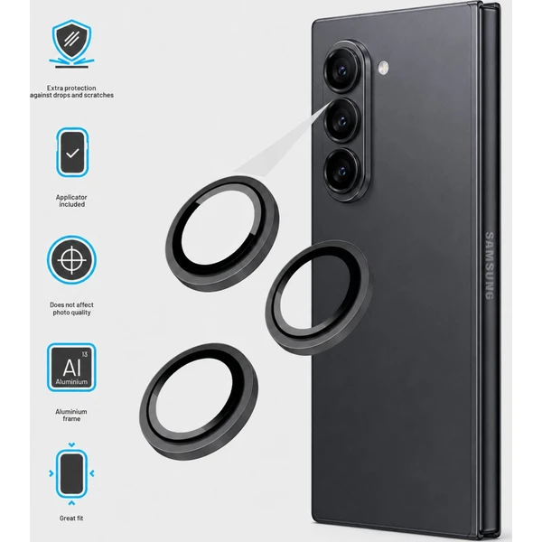 Ochranné sklá objektívov fotoaparátov FIXED Camera Glass pre Samsung Galaxy Z Fold8 Ultra, čierna - Ochranné fólie a sklo - Obrázok c594e3c07c67409fad229bfd291ea473