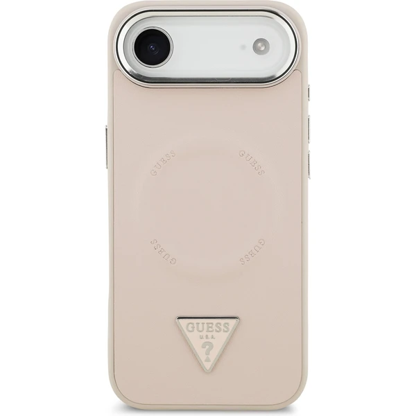 Guess PU Leather Triangle Logo MagSafe kryt iPhone Air ružový - Puzdra - Obrázok c5ab7d5680a742168de64e0761f81b26