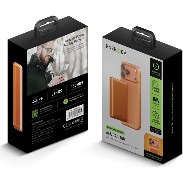 ENERGEA AluPac 10K MagSafe hliníková powerbanka, 10000mAh, oranžová - Powerbanky - Obrázok c5d109983c404b018f042611897ff0b3
