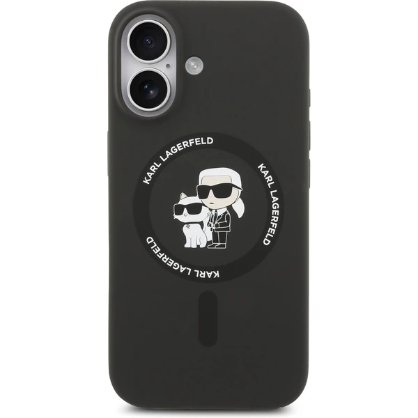 Karl Lagerfeld Liquid Silicone Karl a Choupette MagSafe kryt iPhone 17 čierny - Puzdra - Obrázok c5e7129c440642c3927f6db1769a0f07