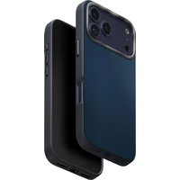UNIQ Lyden DS Premium Leatherette MagClick MagSafe kryt iPhone 17 Pro Steel Blue - Puzdra